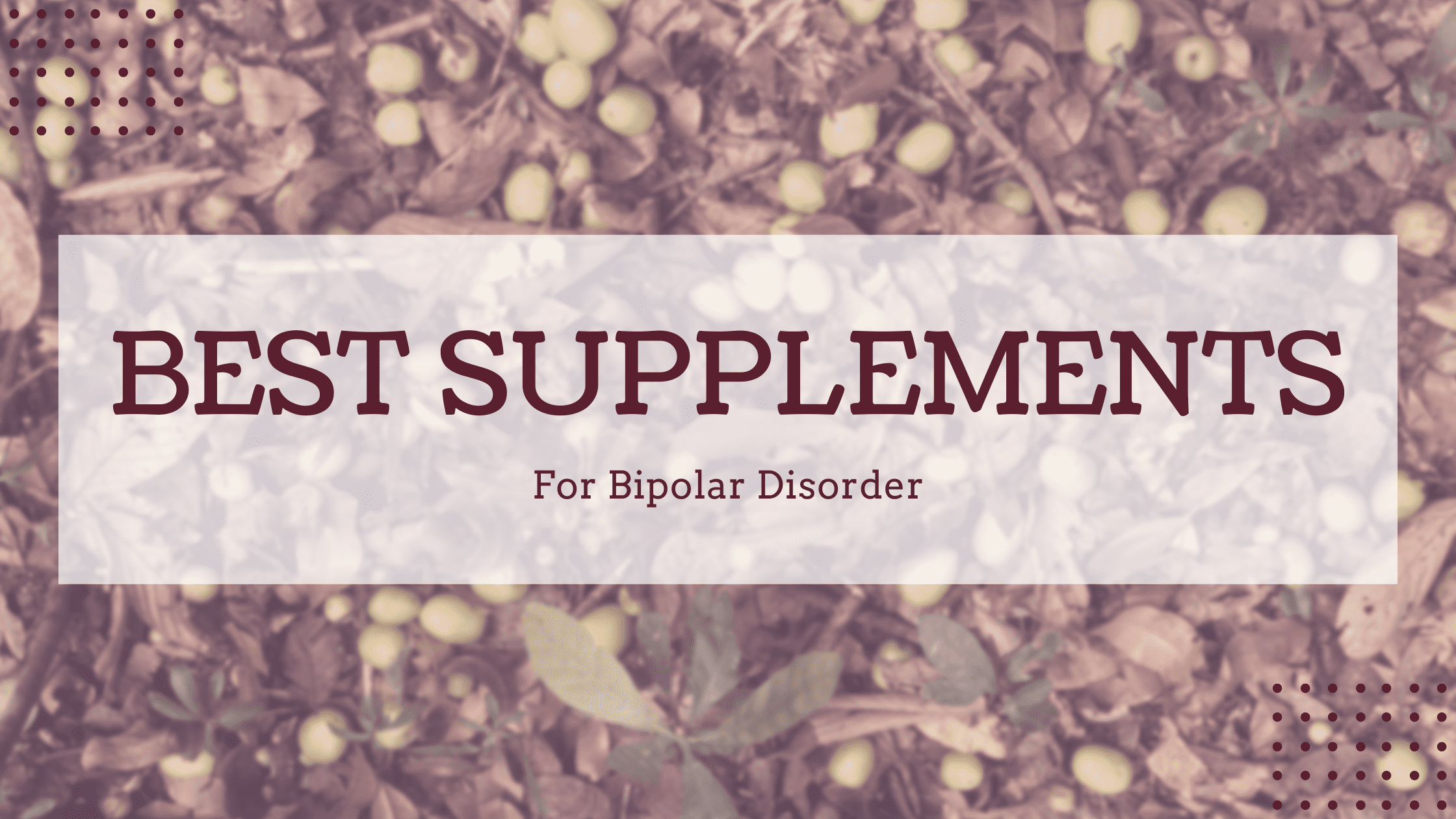 Bipolar Disorder Supplements